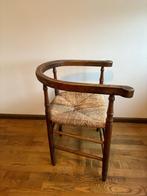 Antieke hoekstoel met rieten zitting, Huis en Inrichting, Stoelen, Ophalen, Gebruikt, Bruin, Eén