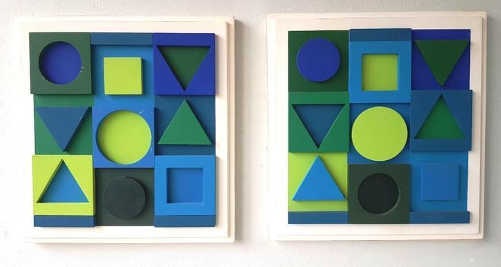 Victor Vasarely-ZAPHIR POSITIF & NEGATIF -Houtreliëf-1967, Antiek en Kunst, Kunst | Designobjecten, Ophalen of Verzenden