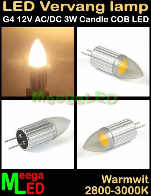 G4 ledspot ledlamp kaars 3 Watt COB LED - Warmwit - 2800K, Huis en Inrichting, Lampen | Losse lampen, Nieuw, Led-lamp, Minder dan 30 watt