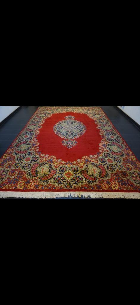 Old Laver Kirman Iran tapijt410x300cm inclusief certificaat., Huis en Inrichting, Stoffering | Tapijten en Kleden, Gebruikt, 100 tot 150 cm