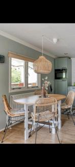 4 rotan eetstoelen, Huis en Inrichting, Ophalen, Bruin, Riet of Rotan, Vier