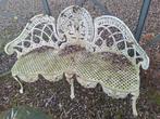 Antieke, sierlijke gietaluminium tuinbank 135 x 82, Tuin en Terras, Tuinsets en Loungesets, Ophalen, Gebruikt, Overige materialen