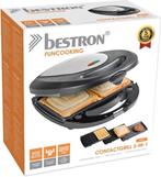 Bestron 3-in-1 contactgrill tosti, wafel & grill voor burger, Witgoed en Apparatuur, Contactgrills, Ophalen of Verzenden, Nieuw