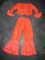Hippie disco neon flair broek met top maat 140, Ophalen of Verzenden, Gebruikt, 134 t/m 140, Meisje