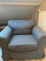 T.E.A.B. Ektorp fauteuil met hocker - Grijs, Ophalen, Gebruikt, 75 tot 100 cm, 75 tot 100 cm