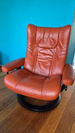 Stressless Wing L Relaxfauteuil - Leer, Huis en Inrichting, Fauteuils, Ophalen, Gebruikt, Metaal, Modern