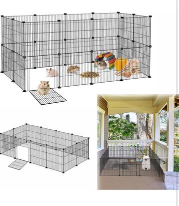 Modulaire verstelbare konijnenren | 24 panelen 142x72x72cm beschikbaar voor biedingen