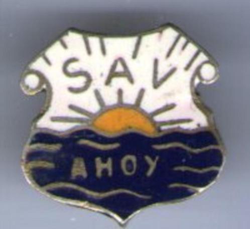S.A.V. Ahoy email op zilverkl scheepsvaart broche ( U_306 ), Verzamelen, Speldjes, Pins en Buttons, Zo goed als nieuw, Speldje of Pin