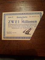 2 Millionen Mark biljet, Auerbach/Leipzig, 1923, Ophalen of Verzenden, 1920 tot 1950, Overige typen