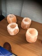 Set van 4 zoutstenen theelichthouders samen voor €8, Ophalen of Verzenden, Mineraal