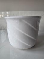 Vintage West Germany Bloempot - Wit, Ø16cm, Tuin en Terras, Bloempotten, Gebruikt, Rond, Aardewerk, Tuin