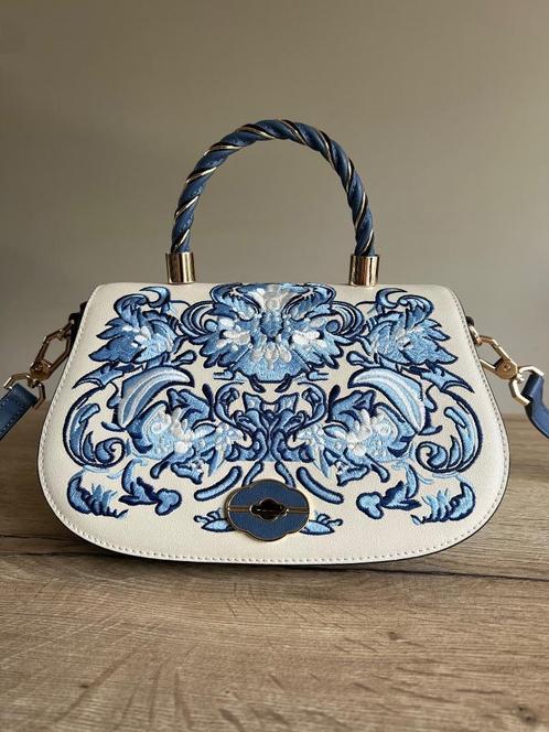 Luxe Schoudertas met Bloemenpatroon, Sieraden, Tassen en Uiterlijk, Tassen | Damestassen, Nieuw, Schoudertasje, Blauw, Ophalen of Verzenden