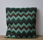 Kussenhoes, zigzag, groen, grijs, okergeel, Ophalen of Verzenden, Nieuw, Groen, Vierkant