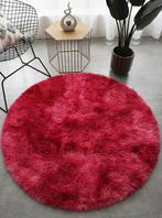 Rood Rond Hoogpolig Vloerkleed / Kleed Tapijt Mat Vloermat, Verzenden, Rond, Rood, Nieuw