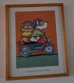 Caroline Jayne Church Print - Kat en Hond op Motor, Ophalen of Verzenden