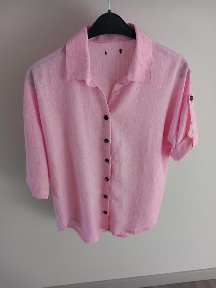 2 MOOIE LINNEN BLOUSES MAAT M    MOET WEG, Kleding | Dames, Blouses en Tunieken, Nieuw, Maat 38/40 (M), Overige kleuren, Ophalen of Verzenden