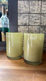 Dutz bubbelglas groen vazen, Rond, Ophalen of Verzenden, Zo goed als nieuw, Aardewerk