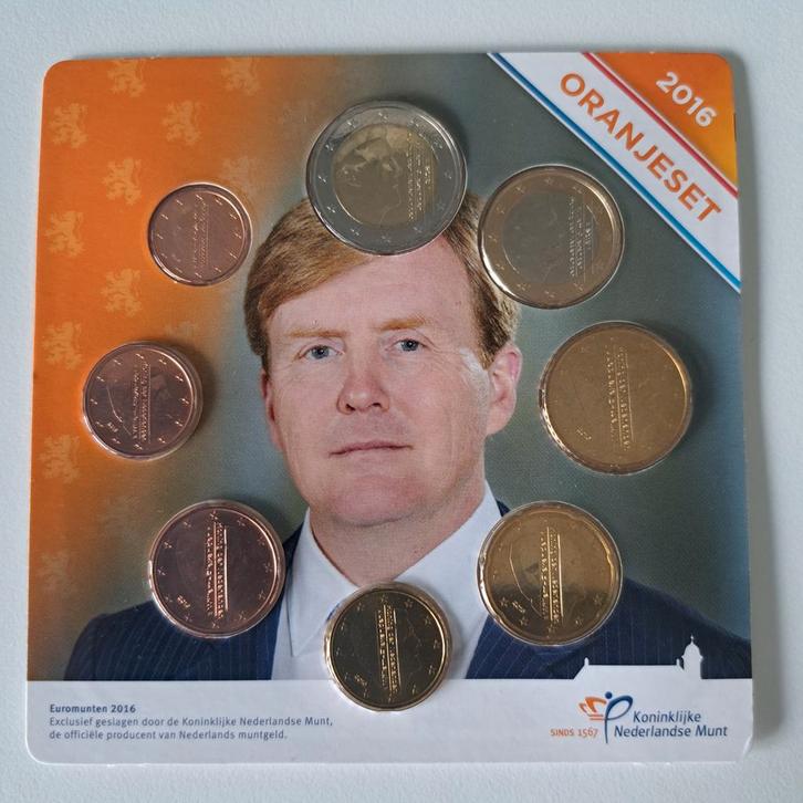 Oranjeset 2016 Euromunten KNM - Willem-Alexander & Maxima, Postzegels en Munten, Munten | Nederland, Setje, Euro's, Ophalen of Verzenden