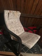 Poäng fauteuil, relaxstoel zwart met patroom, Huis en Inrichting, Fauteuils, Ophalen, Zo goed als nieuw, 50 tot 75 cm