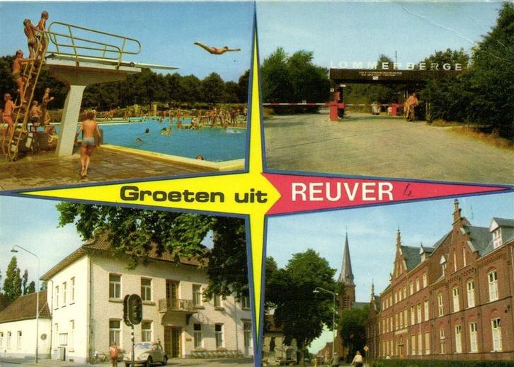Groeten uit Reuver - 4 afb o.a. zwembad - 1976 gelopen, Verzamelen, Ansichtkaarten | Nederland, Gelopen, Noord-Brabant, Voor 1920
