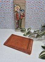 Vintage leren portemonnee,  portefeuille, Sieraden, Tassen en Uiterlijk, Portemonnees, Gebruikt, Bruin, ., Ophalen of Verzenden