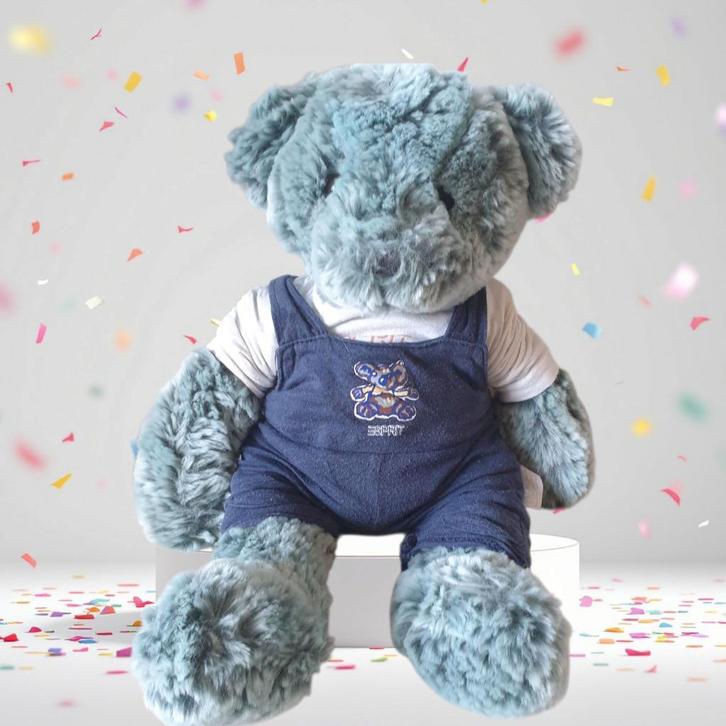 Blauwe knuffelbeer met Esprit kleding h 40 cm 1110, Kinderen en Baby's, Speelgoed | Knuffels en Pluche, Zo goed als nieuw, Overige typen