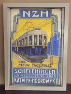 NZH HTM De Blauwe TRAM RECLAME Affiche in Lijst, Verzamelen, Spoorwegen en Tramwegen, Verzenden, Nieuw, Tram, Overige typen