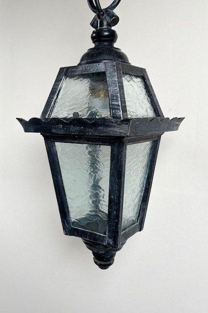 Vintage Franse zwarte hanglamp hal lamp lantaarn model, Huis en Inrichting, Lampen | Hanglampen, Zo goed als nieuw, Minder dan 50 cm