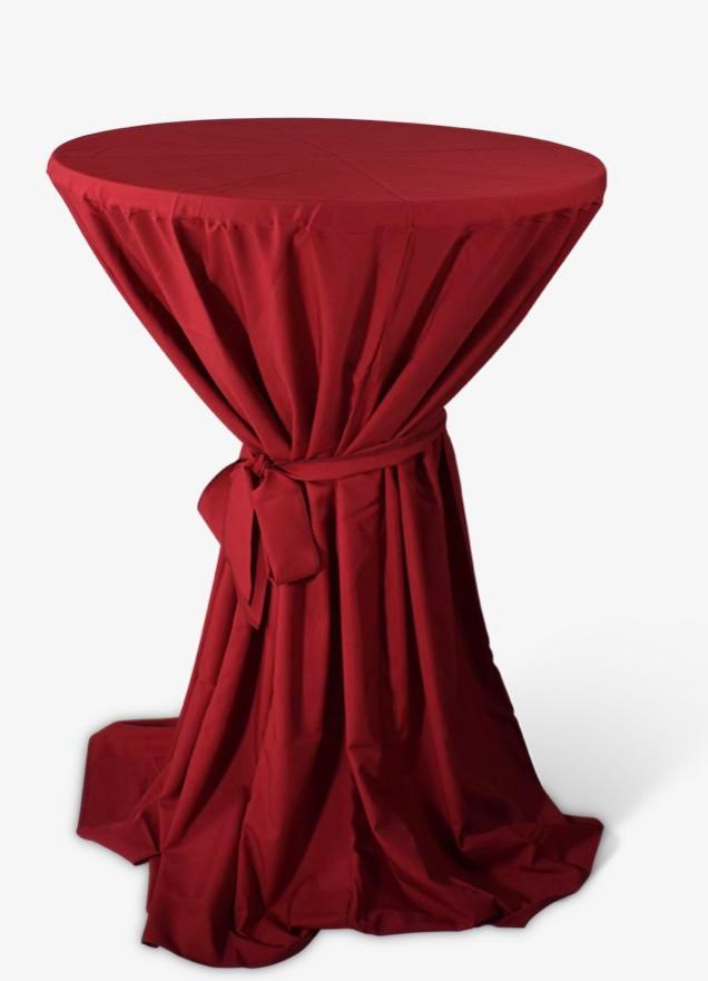 2 statafelkleden met strik bordeaux rood 1x gebruikt, Huis en Inrichting, Tafels | Statafels, Zo goed als nieuw, Ophalen