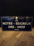 Authentiek Brussels Straatnaambord - Reu Notre-Seigneur, Antiek en Kunst, Antiek | Emaille, Ophalen of Verzenden