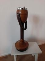 Prachtige zeldzame vintage asbak van hout en leer, Ophalen of Verzenden, Gebruikt