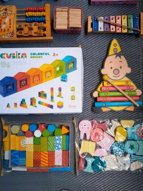 Houten speelgoed blokjes xylofoon memory telraam, Kinderen en Baby's, Speelgoed | Houten speelgoed, Zo goed als nieuw, Overige typen