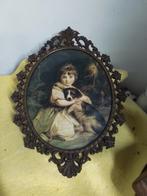 9225) mooie grote oude messing  fotolijst 43x31cm, Antiek en Kunst, Antiek | Koper en Brons, Ophalen of Verzenden