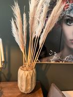 Prachtige vaas groen/grijs met goud EN droogbloemen, Huis en Inrichting, Woonaccessoires | Vazen, Ophalen, Zo goed als nieuw, Overige kleuren