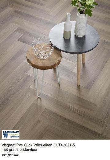 Visgraat Pvc Click Winter Eik met ondervloer €23,95m2  beschikbaar voor biedingen