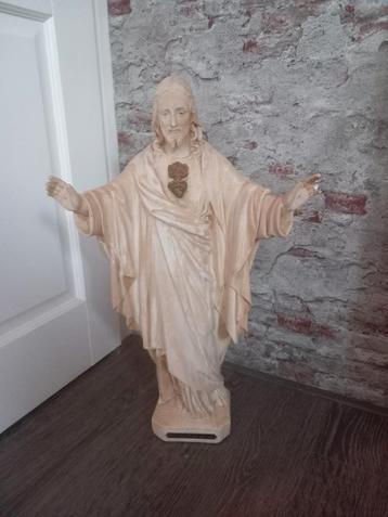 Groot brocant antiek heiligenbeeld Jezus €80 beschikbaar voor biedingen