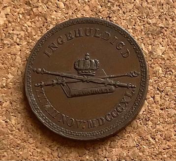 Penning - Nederland WILLEM II Ingehuldigd 28 November 1840 beschikbaar voor biedingen