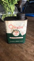 Oud olieblik van een liter Orion tweetactolie R.H Zaandam, Verzamelen, Verpakking, Gebruikt, Ophalen of Verzenden