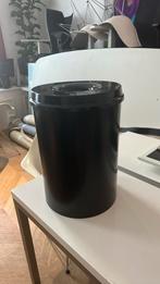 Prullenbak - zwart met los deksel, Ophalen, Zo goed als nieuw, Metaal, Minder dan 50 cm