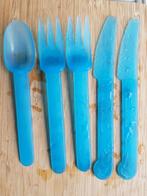 Bestek plastic bestek 1 lepel vork mes 2 vorken 2 messen, Kunststof, Ophalen of Verzenden, Zo goed als nieuw, Vaatwasserbestendig