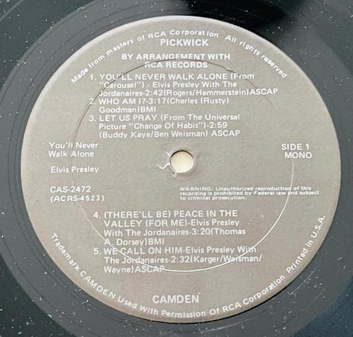 Elvis Presley - His Songs Of Insperation - USA - GRAY Label, Cd's en Dvd's, Vinyl | Pop, Zo goed als nieuw, 1960 tot 1980, 12 inch