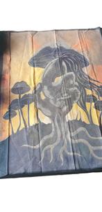 Lukman batik doek beschilderd paddestoelen hand vrouw 2412, Huis en Inrichting, Woonaccessoires | Wanddecoraties, Gebruikt, -