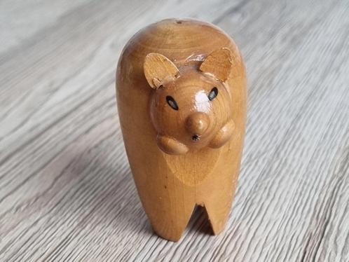 Prachtig Vintage Mid Century Kat Poes Teak Hout Beeldje, Verzamelen, Beelden en Beeldjes, Gebruikt, Dier, Verzenden