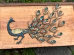 Metalen pauw wandhanger, Antiek en Kunst, Ophalen of Verzenden