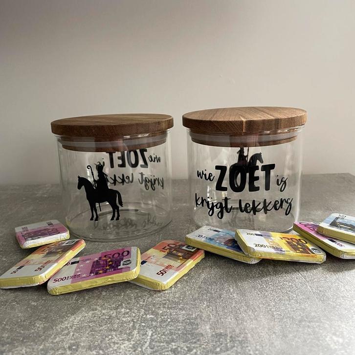 Sinterklaas Voorraadpot wie zoet is krijgt lekkers, Huis en Inrichting, Keuken | Keukenbenodigdheden, Nieuw, Ophalen of Verzenden