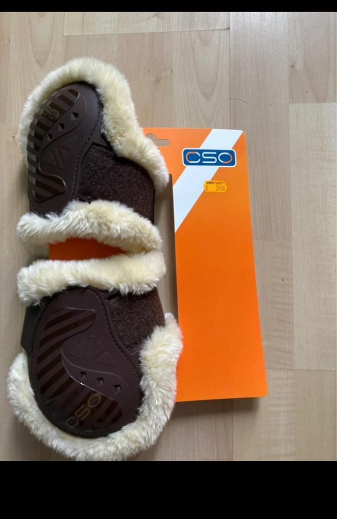 Nieuwe Peesbeschermers – Bruin met Echte Witte Wol – €39, Dieren en Toebehoren, Paarden en Pony's | Beschermers, Nieuw, Overige toepassingen