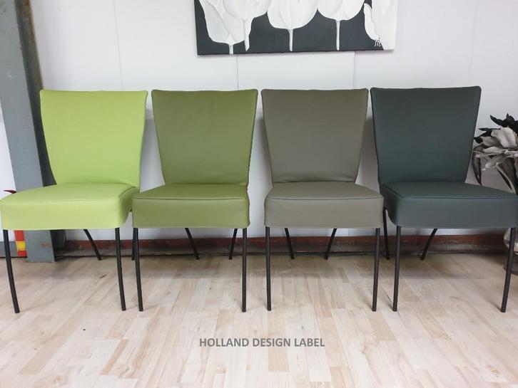 Montis Spica eetkamerstoelen refurbished - kwaliteitsleder, Huis en Inrichting, Stoelen, Nieuw, Vier, Leer, Metaal, Ophalen