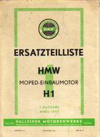 HMW Einbaumotor Ersatzteilliste H1 (5892z) bromfiets, Fietsen en Brommers, Handleidingen en Instructieboekjes, Ophalen of Verzenden