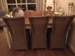 Massief Eiken Tafel + 6 Lloyd Loom Stoelen, Huis en Inrichting, Tafels | Eettafels, Ophalen