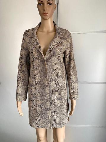 J203 Geisha  maat 38=M lang jasje blazer colbert vest beige beschikbaar voor biedingen